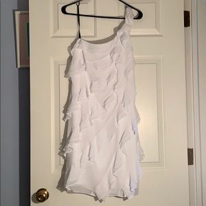 White Ruffled Off shoulder Dress